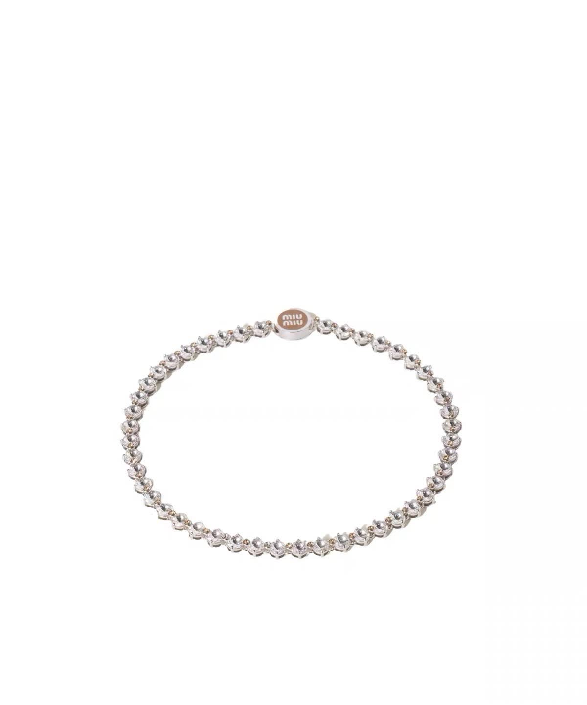 Miu Miu Silver Tone Crystal Bracelet